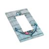Nautical Anchor Board 1 Gang Single Decorator/GFCI/Decora/Rocker Electrical Outlet Light Switch Wall Plate Cover Coastal Beach Rustic Timeworn Marine Teal Turquoise Blue Wooden Wood Planks Decor view 3