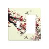 Flower Blossom 2 Gang Single Toggle/Rocker Combination Light Switch Cover Decorative Wall Plate Electrical Faceplate for Home Country Dorm Decorate Large Size 4.5" x 4.5 view 1