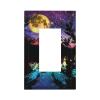 Lake Fantasy Full Moon 1 Gang Decorator/GFCI Light Switch Cover Decorative Single Rocker Outlet Wall Plate Nature Moonlight Stars in Starry Night Sky Forest Trees Galaxy view 1