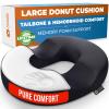 5 STARS UNITED Donut Pillow Hemorrhoid Tailbone Cushion  Large Cushion for Pain Relief  Coccyx, Prostate, Sciatica, Pelvic Floor, Pressure Sores, Pregnancy, Postpartum Recovery, Black view 1