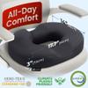 5 STARS UNITED Donut Pillow Hemorrhoid Tailbone Cushion  Large Cushion for Pain Relief  Coccyx, Prostate, Sciatica, Pelvic Floor, Pressure Sores, Pregnancy, Postpartum Recovery, Black view 2