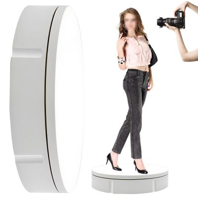 FONOBO 12 Inch Large Rotating Display Stand, Commercial Product Photography Turntable 330Lb Capacity, 360 Photo Booth with Remote,White