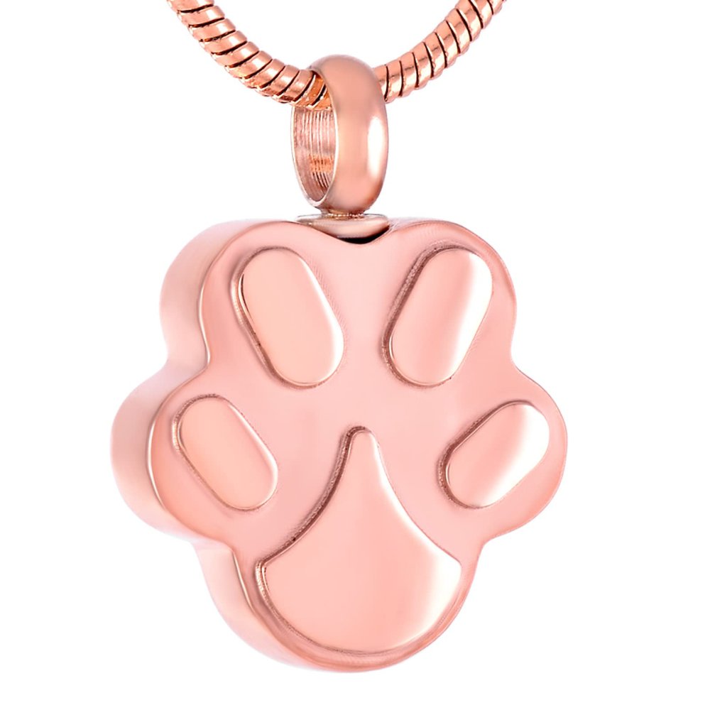 SHEIL Pet Cremation Jewelry - Engravable Name Stainless Steel Dog&Cat Paw Keepsake Urn Pendant Necklace for Memorial Ashes,4