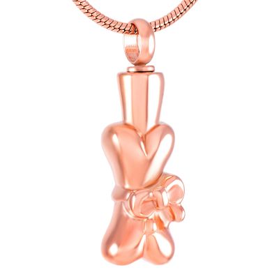 SHEIL Bowknot Dog Bone Stainless Steel Memorial Ashes Pendant Hold Pet Ashes Keepsake Cremation Urn Necklace for Animal,3