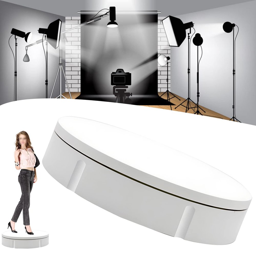 FONOBO Electric Motorized 360 Degree Rotating Display Turntable, 150 Kg Capacity for Theme Exhibition, Photography Shows,White