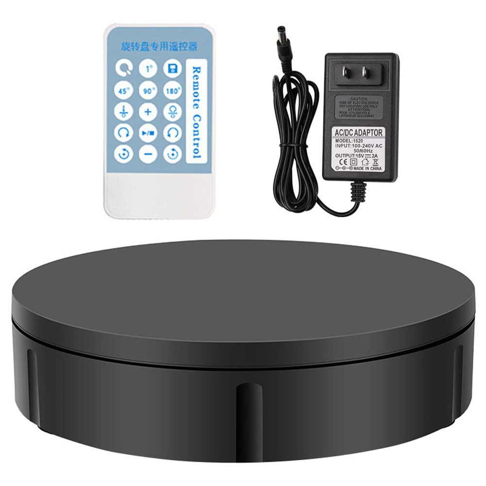 FONOBO Motorized Rotating Display Stand, 12In 360 Electric Rotating Turntable Display Stand for Display Heavy Duty Product/3D Models,Black