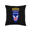 11th Airborne Division Patch & Ranger Tab - Arctic Angels Throw Pillow view 1