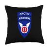 11th Airborne Division Patch - Arctic Angels Throw Pillow view 1