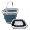 SAMMART 5.5L Set of 2 Collapsible Square Handy Bucket/Foldable SquareWater Pail/Portable Tub with Handle. (Slate Grey + Steel Blue) view 2