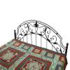 Exotic India Rust Kantha Bedcover with Multicolor Floral Applique Patches from Jodhpur - Pure Cotton view 2