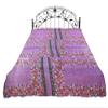 Exotic India Multicolor Patchwork Kantha Styled Reversible Bedding Quilt from Jodhpur - Pure Cotton - Color IrisorchidV1 view 3