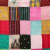 Exotic India Multicolor Patchwork Kantha Styled Reversible Bedding Quilt from Jodhpur - Pure Cotton - Color IrisorchidV1 view 4