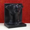 Exotic India 10" Black Marble Elephant Statue - Black Marble view 2