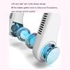 Inzyla 2-Pack,Portable Neck Fan, Hands Free Bladeless Fan, Cooling Personal Fan,3 Speeds Adjustment,Headphone Design, 4800 MAh Rechargeable, USB Powered Neck Fan for Outdoor Indoor-Pink,White,Blue view 3