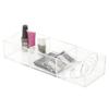Home Basics 3 Section Plastic Cosmetic Organizer, Clear | Simple Design | Perfect for Bathroom Countertop or Dresser | Use for Jewelry or Make Up view 2
