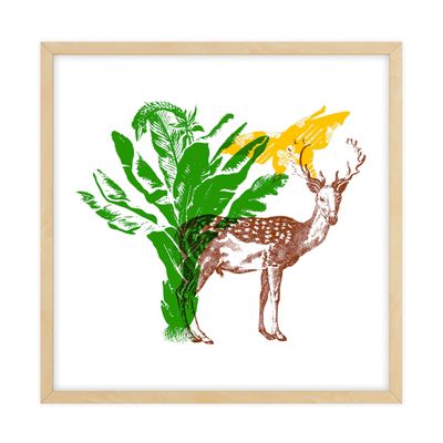 Nature Creative Colored Layering Collection IX - Wall Art - 32 x 32 - Multi - Light Wood Frame