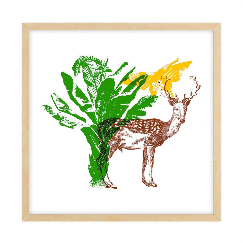 Nature Creative Colored Layering Collection IX - Wall Art - 32 x 32 - Multi - Light Wood Frame