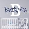 Name Wall Decal Sticker Custom Name Wall Decal Girls Room Boys Room - Personalized Name Wall Decal Nursery Decal - Baby Monogram Vinyl Wall Art (32" Wide x 17" high) view 1