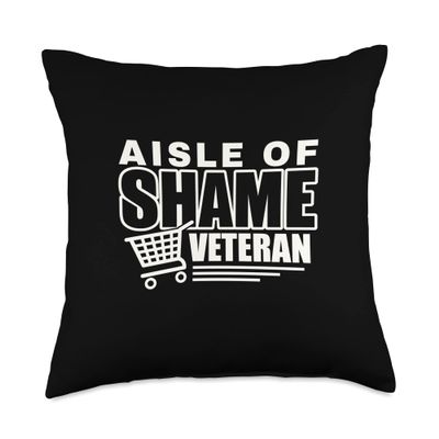Aisle of shame grocery shopping veteran mom shirt Throw Pillow