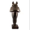 A unique ancient Egyptian statue of Anubis Jackal God of afterlife and mummification standing in form mummy with Jackel head Heavy black stone made in Egypt. view 1