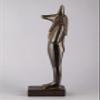A unique ancient Egyptian statue of Anubis Jackal God of afterlife and mummification standing in form mummy with Jackel head Heavy black stone made in Egypt. view 4
