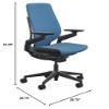 Steelcase Gesture Office Chair - Era Cobalt Fabric, Low Seat Height, Shell Back, Black on Black Frame, Lumbar Support, and Hard Floor Casters view 3