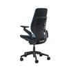 Steelcase Gesture Office Chair - Era Cobalt Fabric, Low Seat Height, Shell Back, Black on Black Frame, Lumbar Support, and Hard Floor Casters view 4