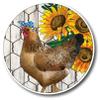 Chicken Sunflower 5 inch Waterproof Decal Sticker Farm Wire Barn Boho Western Farmhouse Country Cowboy Cowgirl Wood Feather Rodeo Sunflower Animals Vintage Chicken Cow Pig Horse CS1427-2PK view 1