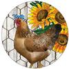 Chicken Sunflower 5 inch Waterproof Decal Sticker Farm Wire Barn Boho Western Farmhouse Country Cowboy Cowgirl Wood Feather Rodeo Sunflower Animals Vintage Chicken Cow Pig Horse CS1427-2PK view 2