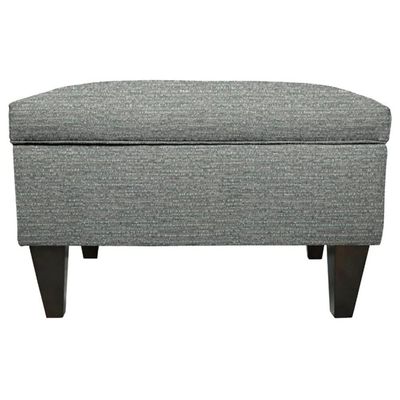 Stylish Smoke Velvet Ottoman 22'' Wide, Rectangle Shape, Generous Storage Capacity, Foam Cushion Seat Material, Wood Legs | All Season Simple and Elegant Style, Pretty Gray Shade, Highly Durable