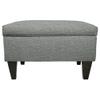 Stylish Smoke Velvet Ottoman 22'' Wide, Rectangle Shape, Generous Storage Capacity, Foam Cushion Seat Material, Wood Legs | All Season Simple and Elegant Style, Pretty Gray Shade, Highly Durable view 1