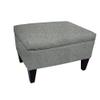 Stylish Smoke Velvet Ottoman 22'' Wide, Rectangle Shape, Generous Storage Capacity, Foam Cushion Seat Material, Wood Legs | All Season Simple and Elegant Style, Pretty Gray Shade, Highly Durable view 2