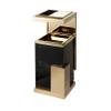 TOMYEUS Dustbin Light Luxury Marble Trash Can in Shopping Mall Hotel Lobby Elevator Entrance Stainless Steel Vertical Trash Can with Ashtray, 12L Kitchen Bin (Color : B) view 1