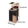 TOMYEUS Dustbin Light Luxury Marble Trash Can in Shopping Mall Hotel Lobby Elevator Entrance Stainless Steel Vertical Trash Can with Ashtray, 12L Kitchen Bin (Color : B) view 2
