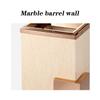 TOMYEUS Dustbin Light Luxury Marble Trash Can in Shopping Mall Hotel Lobby Elevator Entrance Stainless Steel Vertical Trash Can with Ashtray, 12L Kitchen Bin (Color : B) view 4