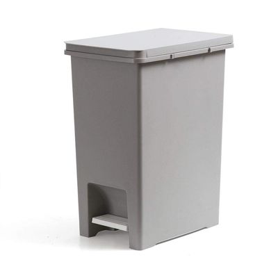 TOMYEUS Dustbin 10/15L Foot Pedal Type Trash Bin Kitchen Living Room Garbage Cans Storage Bin Plastic Dustbin Creative Trash Can Kitchen Bin (Color : Gray, Size : 15L)