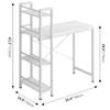 4NM 35" Small Computer Desk with 4-Tier Bookshelf, Home Office Desk Writing Workstation Study Table Multipurpose for Small Space Work - All White view 3