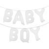 16 inch Baby Boy Girl Banner Foil Letter Balloons Garland for Birthday Baby Shower Gender Reveal Party Decoration Supplies (BABY BOY White) view 1