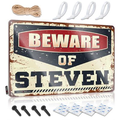 Aviation Art Beware of Steven Metal Sign Random Cool Stuff Vintage Gifts for Men ( Size : 20X30CM )