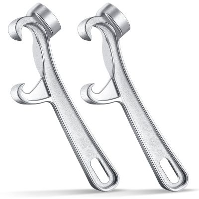 Romooa 2 Pieces Bucket Opener 5 Gallon, Silver Aluminum Paint Pail Buckets Lid Opener Wrench Metal Can Lid Remover Tool for Home Industrial Use