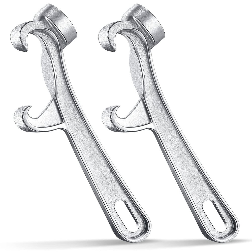 Romooa 2 Pieces Bucket Opener 5 Gallon, Silver Aluminum Paint Pail Buckets Lid Opener Wrench Metal Can Lid Remover Tool for Home Industrial Use