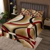 3 Piece Retro Circle Quilt Bedding Set Women Aldult Lightweight Bedding Red Brown Black Bedspread Set Stripe Line Art Bedspread Coverlet Soft Microfiber Home Quilt Set for King Bed All Season view 2