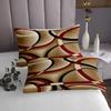 3 Piece Retro Circle Quilt Bedding Set Women Aldult Lightweight Bedding Red Brown Black Bedspread Set Stripe Line Art Bedspread Coverlet Soft Microfiber Home Quilt Set for King Bed All Season view 4
