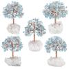 Amogeeli Healing Aquamarine Tree on Natural Rock Crystal Cluster Base, Fengshui Copper Money Tree Bonsai Desk Decoration for Luck & Wealth view 4