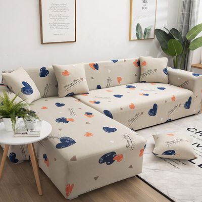 youyoucool Sectional Couch Covers L Shape Sofa Covers Super Stretch 2pcs Sofa Slipcovers for 4+4 Seaters Sectional Chaise Slipcover for Pets KidsYellow-Blue