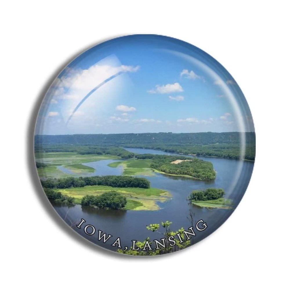 Crystal Fridge Magnets Lansing Iowa USA Travel Souvenir Funny Sticker for Gift Home Decoration Office Whiteboard
