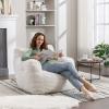 Antetek Bean Bag Chairs for Adults & Kids, Modern Teddy Fabric Accent Chair Ultra Soft Sofa Chair for Living Room, Bedroom, Apartment,Ivory view 1