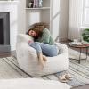 Antetek Bean Bag Chairs for Adults & Kids, Modern Teddy Fabric Accent Chair Ultra Soft Sofa Chair for Living Room, Bedroom, Apartment,Ivory view 4