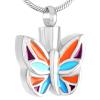 SHEIL Pet Memorial Necklace - Colorful Stainless Steel Butterfly Cremation Urn Jewelry Hold Ashes Keepsake Pendant Jewellery,1 view 1