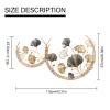 CDDUOLA 3D Room Wall Decor, Handmade Art Metal Round Golden Ginkgo Leaf Decorative Wall Sculpture for Home Living Room And Bedroom, 2 Pack view 2